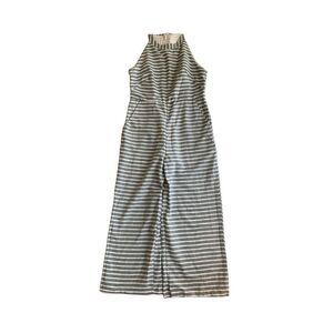 Women’s striped 100% cotton, fully lined green and white jumpsuit s/small